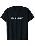 Men's T-Shirt Old Grumpy Bold White Letters On Minimalist Black T Shirt