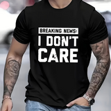 Men's T-Shirt Breaking News Bold White Letters On Solid Black Tee