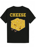 Men's T-Shirt Cheese Cartoon Walking Smiling Yellow Cheese Block