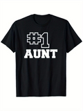 Men's T-Shirt Number One Aunt Bold White Text On Black Shirt