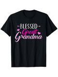 Men's T-Shirt Blessed Great Grandma Script Font With Pink Hearts And Arrow Design T Shirt