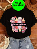 Women's T-Shirt Cute Pastel Pencils With Hearts And Flowers Art