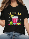 Women's T-Shirt Tequilla Sparkling Citrus With Fresh Fruit Cocktail Glass