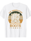 Men's T-Shirt My Daughter Wears Combat Boots With Vintage Sunset And Stars Boots