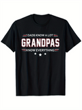 Men's T-Shirt Dads Know A Lot Bold White Stars Under Proud Grandpas Text