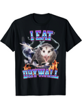 Men's T-Shirt Electric Lightning With Fiery Background And Screaming Opossum