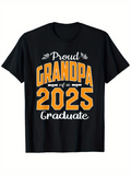 Men's T-Shirt Proud Grandpa Of A 2025 Graduate Bold Yellow Letters Glow