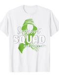Men's T-Shirt Support Squad Green Ribbon With Mental Health Advocacy Words
