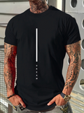 Men's T-Shirt Vertical Minimalist White Stripe Dream Motif Modern T Shirt