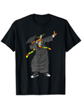 Men's T-Shirt Dabbing Graduation Ceremony With Colorful Scarf Cartoon Dog
