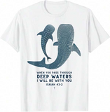 Men's T-Shirt When You Pass Through Deep Waters Gentle Giant Fish Swimming Whale Shark