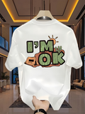 Men's T-Shirt Im Ok Cartoon Sunrise With Cactus And Red Rocks Desert Scene