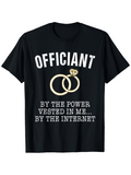 Men's T-Shirt Officiant Gold Rings With Diamond Overlapping Playful Internet Theme