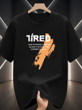 Men's T-Shirt Tired With Orange Brush Strokes Painted Across Black Cotton Shirt