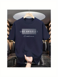 Men's T-Shirt Los Angeles California Minimalist City Name With Subtle Texture Background