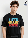 Men's T-Shirt Fifth Grade Rocks Bright Block Letter Slogan Graphic T Shirt