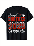 Men's T-Shirt Proud Brother Of A Graduate With Red Numbers And Graduation Cap