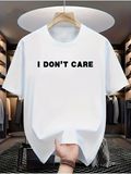 Men's T-Shirt I Dont Care Minimalist Black Typography On White T Shirt