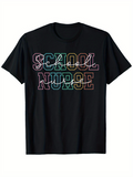 Men's T-Shirt Colorful Letter Pattern With Stethoscope Forming Words School Nurse
