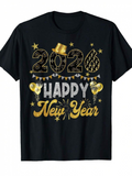 Men's T-Shirt Happy 2020 Party Balloons With Gold Stars New Year