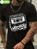 Men's T-Shirt Raised On Old School Cassette With Hip Hop Graffiti Design