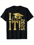 Men's T-Shirt I Did It 2025 With Golden Graduation Cap Motif