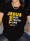 Women's T-Shirt Jesus The Way The Truth The Life Verse Inspired Lettering