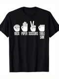 Men's T-Shirt Rock Paper Scissors Joke Icons With Funny Hand Table Saw