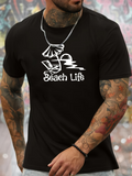 Men's T-Shirt Beach Life Relaxing Under Parasol With Ocean Sun And Lounge Chair