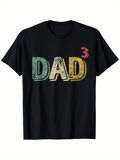 Men's T-Shirt Retro Colorful Distressed Letters With Playful Raised Number Dad