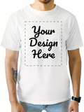 Men's T-Shirt Your Design Here Simple Monochrome Layout With Dotted Lines And Central Text