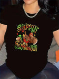 Women's T-Shirt Steppin Into Juneteenth With Artful Sneakers Dance And Bold Colors