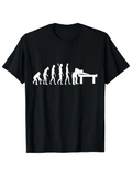 Men's T-Shirt Evolution Sequence Silhouettes With Funny Table Snooker Player