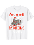 Men's T-Shirt Fool Around With Steaming Classic Train Among Smoke Models