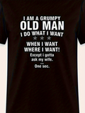 Men's T-Shirt I Am A Grumpy Old Man Funny Bold White Text Black Tshirt
