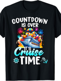 Men's T-Shirt Countdown Is Over Vibrant Fireworks And Ocean Breeze Surrounding Cruise Ship