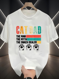 Men's T-Shirt Cat Dad Retro Color Blocking With Paw Print Snack Dealer