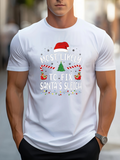 Men's T-Shirt Most Likely To Fix Santas Sleigh With Candy Canes And Elf Hats Under Festive Lights