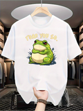 Men's T-Shirt Toad You So Smiling Green Amphibian Sitting Among Tall Grass Frog
