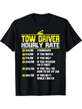 Men's T-Shirt Funny Hourly Rate List With Work Icons For Tow Truck Driver