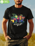 Men's T-Shirt At My Age Need Glasses Vibrant Cocktail Drinks With Colorful Garnishes Summer Refreshment Glass