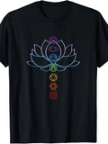 Men's T-Shirt Radiant Rainbow Light With Lotus And Mandala Chakras Symbol