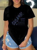 Women's T-Shirt Shuang Mandy Journey Beyond The Future Typography T Shirt
