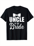Men's T-Shirt Uncle Of The Bride Classic Bowtie Pattern With Playful Wedding Lettering T Shirt