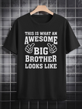 Men's T-Shirt Awesome Big Brother With Thumbs Up Under Bold Lettering T Shirt