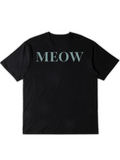 Men's T-Shirt Classic Serif Bold Letters With Minimalist Cat Meow Word Text