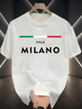 Men's T-Shirt Milano Italia With Graphic Color Bars Over Bold Milano Text