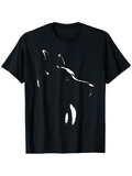 Men's T-Shirt Minimalist Brushstroke Accents Highlighting The Silhouette Of A Dog