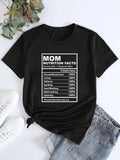 Women's T-Shirt Mom Nutrition Facts Table With Playful Whimsical Modern Style Typography