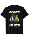 Men's T-Shirt Brazilian Jiu Jitsu Gorilla In Martial Arts Kimono With Determined Look